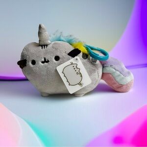 Pusheen Plush Rainbow Unicorn Clip On Keychain Pastel Kawaii Toy